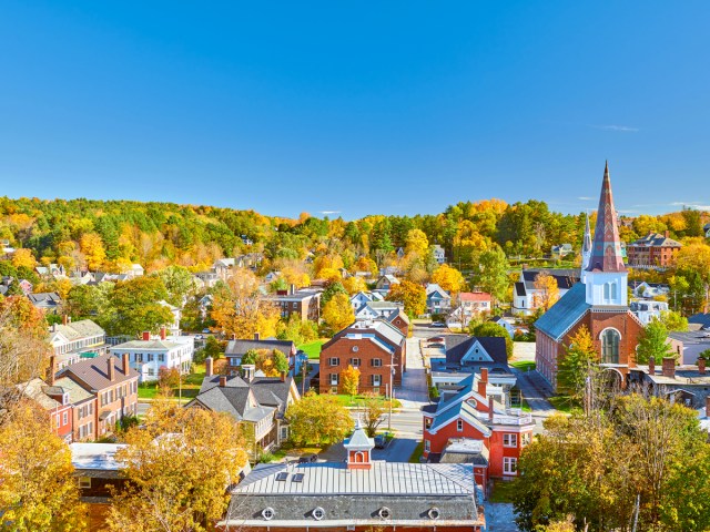 Skyline of Montpelier, Vermont, in autumn