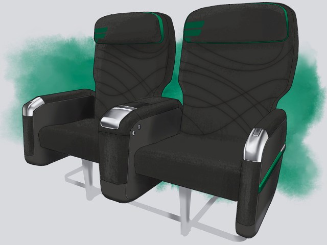 Rendering of new Frontier Airlines first-class seats