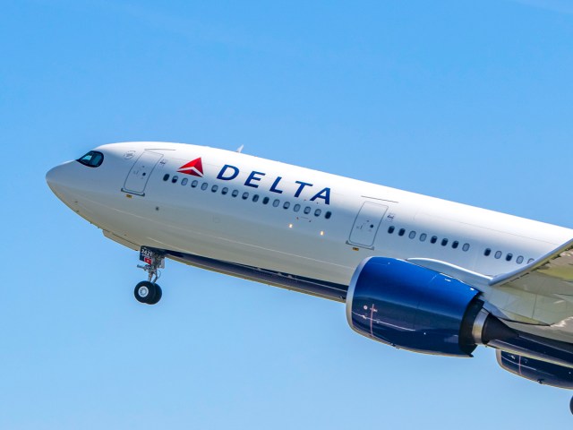 Delta Airbus A330-900neo departing from runway