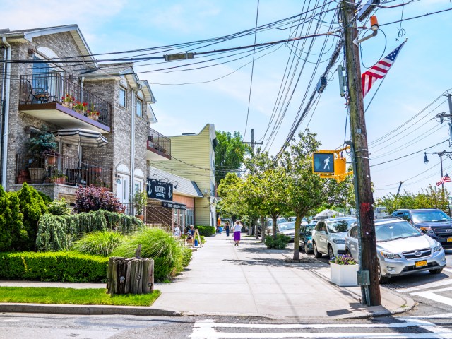 Residential street in City Island, The Bronx, New York City