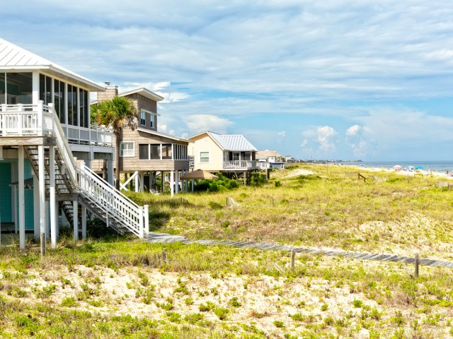 Beach front homes in St. George Island, Florida