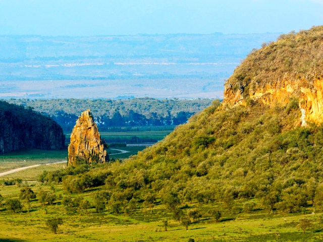 Landscape of Hell's Gate National Park in Kenya