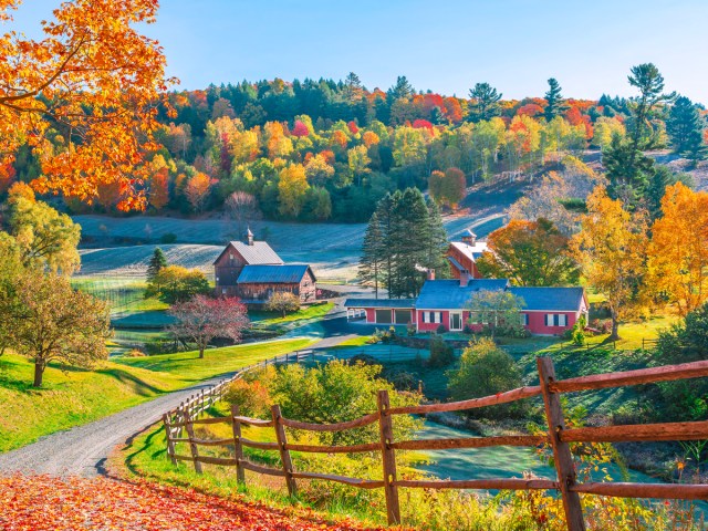 Bucolic Vermont landscape in autumn