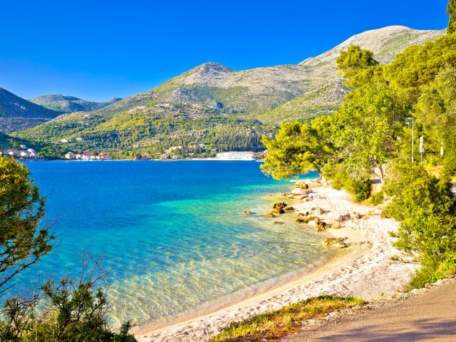 Coastline of the Adriatic Sea in Dubrovnik, Croatia