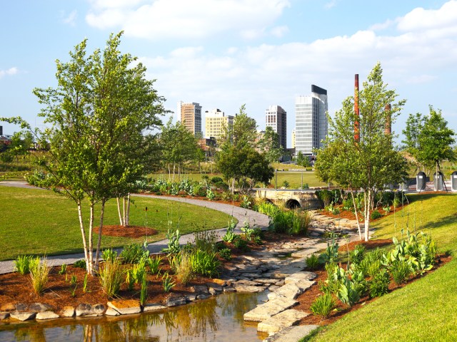 Creek running through park in Birmingham, Alabama