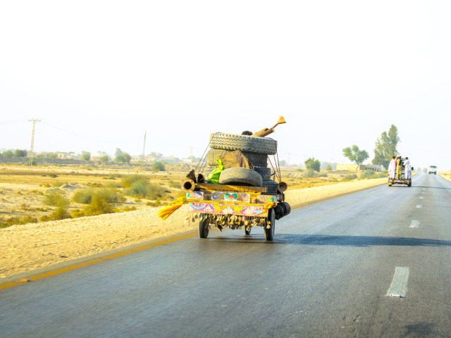 Vehicles driving on highway