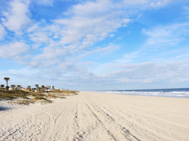 Wide, empty sands of Fernandina Beach, Florida