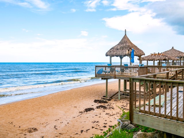 Deck overlooking the Atlantic in New Smyrna Beach, Florida