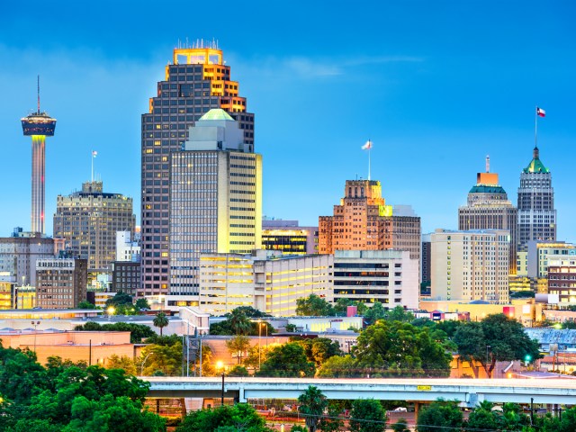 San Antonio skyline at night