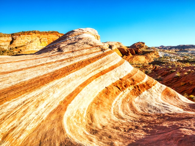 Wave-like rock formations in the Valley of Fire, Nevada