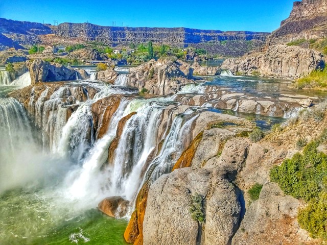 Aerial view of Shoshone Falls in Idaho