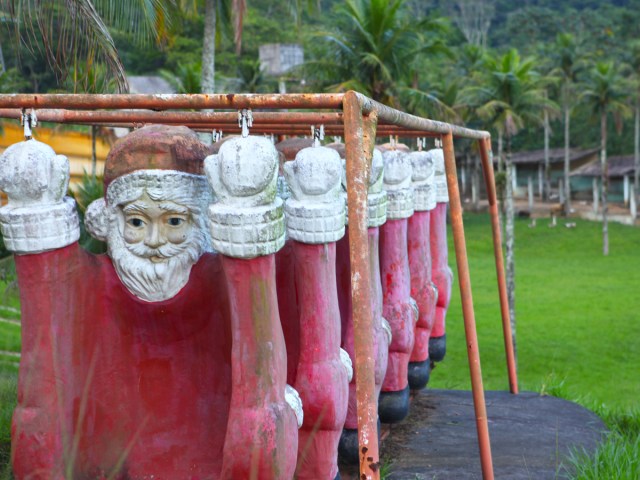 Santa Claus attraction at abandoned Park Albanoel amusement park in Brazil