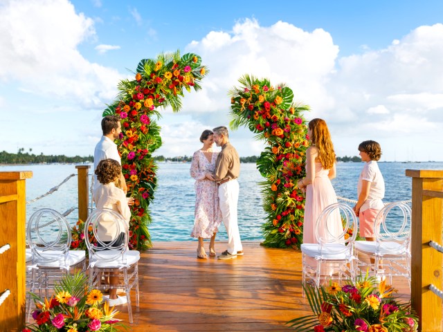 Waterfront wedding ceremony at Hilton La Romana, an All-Inclusive Family Resort