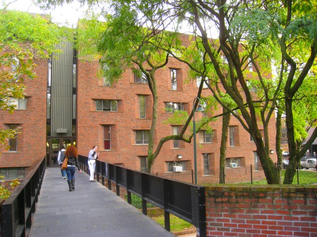 Students entering Hill College House at the University of Pennsylvania 