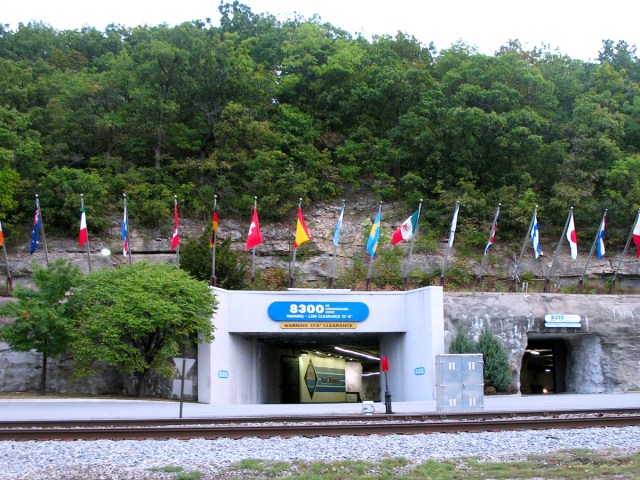 Above-ground entrance to SubTropolis in Kansas City, Missouri