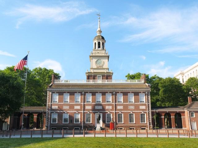 Exterior of Independence Hall in Philadelphia, Pennsylvania