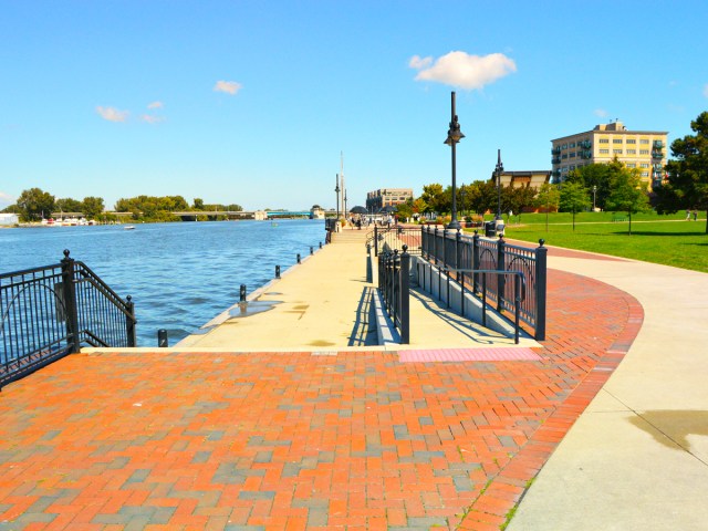 Waterfront path in Bay City, Michigan