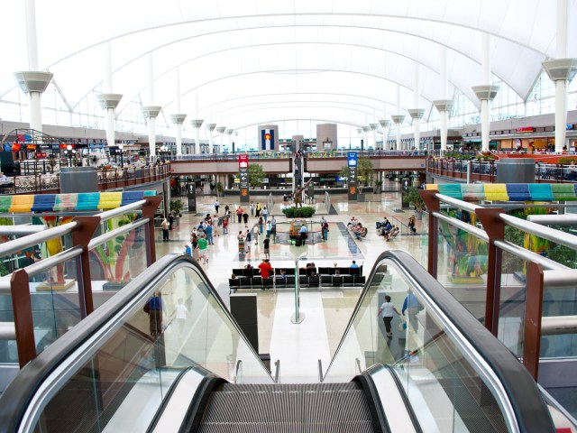 Interior of terminal building at Denver International Airport