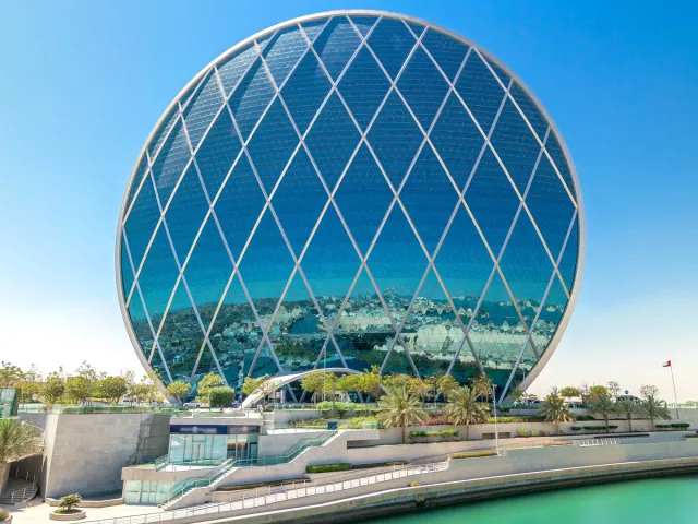 Spherical Aldar Headquarters Building in Abu Dhabi, United Arab Emirates