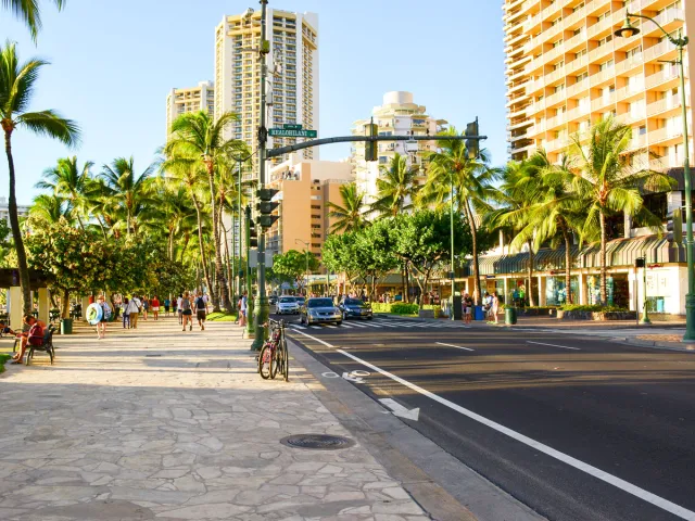 Boardwalk in Honolulu, Hawaii