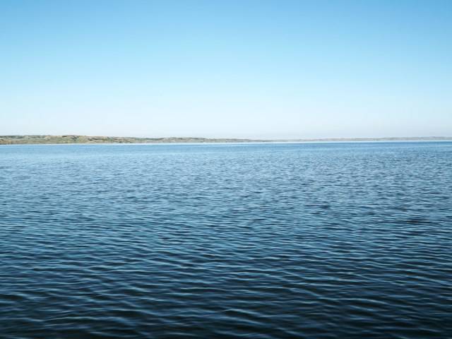 Calm waters of Lake Oahe in North and South Dakota