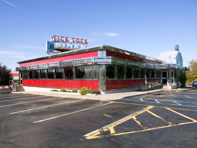 Exterior of Tick Tock Diner in Clifton, New Jersey