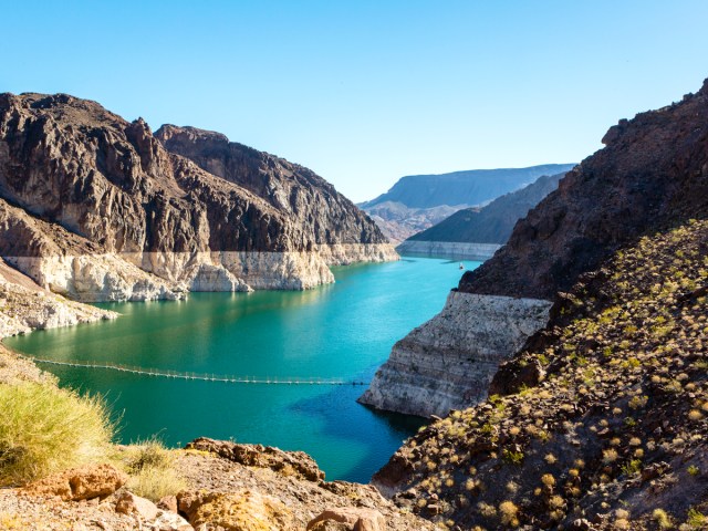 Cliffs overlooking Lake Mead in Nevada and Arizona