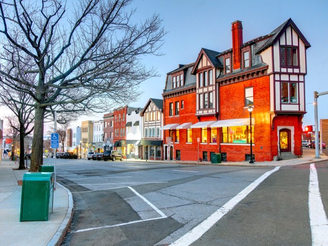 Street corner in Greenwich, Connecticut