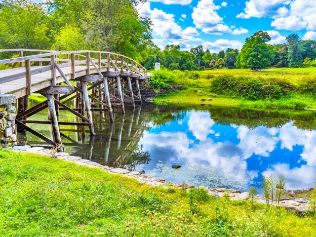 Bridge over river in Concord, Massachusetts