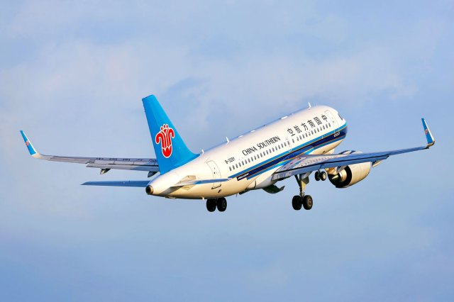 China Southern Airbus A319NEO on departure