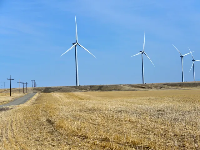 Wind turbines outside of Fairfield, Montana