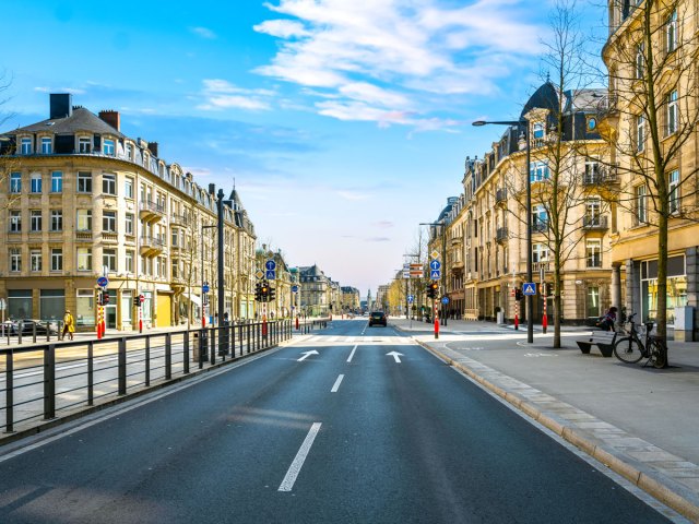 Empty road in Luxembourg City