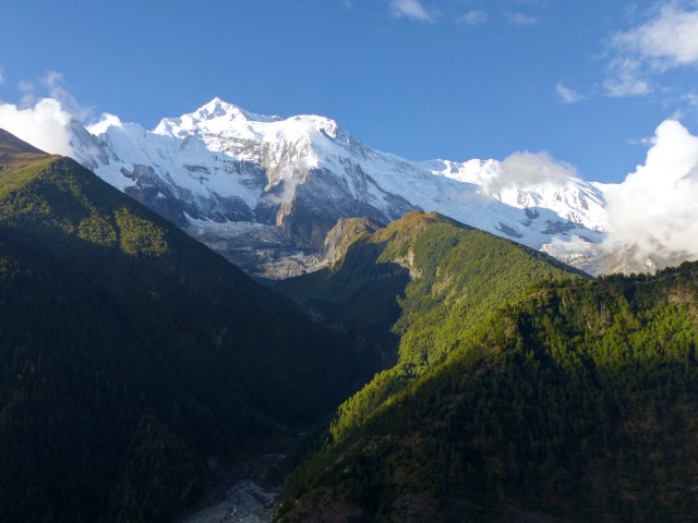 Morning view of Annapurna peak in the Himalayas