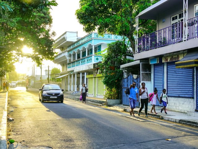 Residential street in Mauritius 