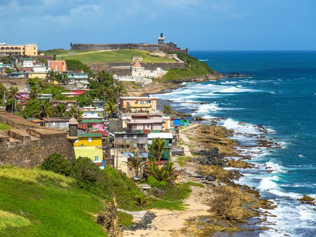 Aerial view of San Juan and Puerto Rico coastline