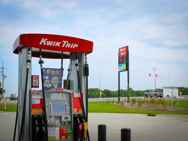 Gas station pump at a KwikTrip store