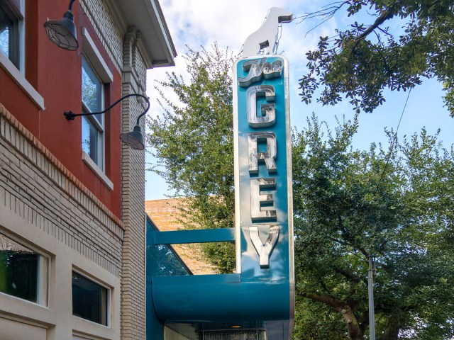 Vintage sign for the Grey restaurant in Savannah, Georgia
