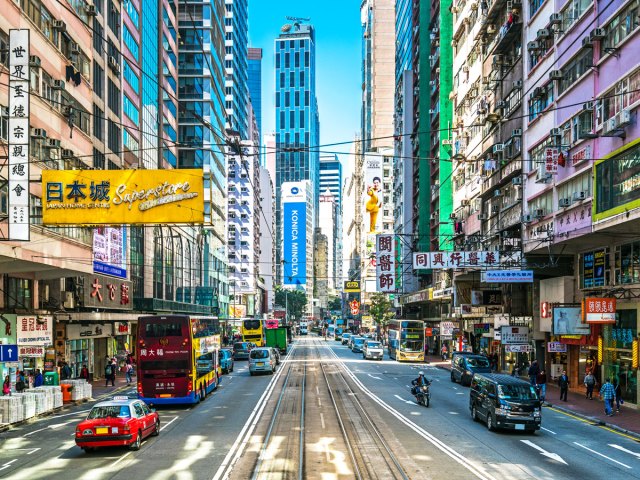 Busy scene in Hong Kong
