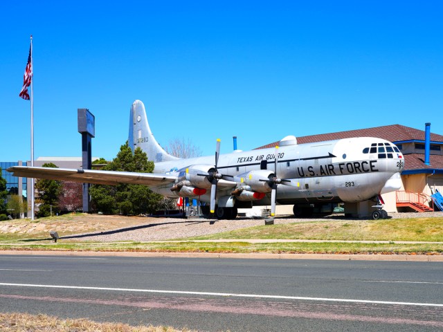 Converted Boeing KC-97 tanker now used as the Airplane Restaurant in Colorado Springs, Colorado