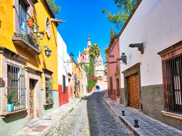 Colorful buildings in San Miguel de Allende, Mexico