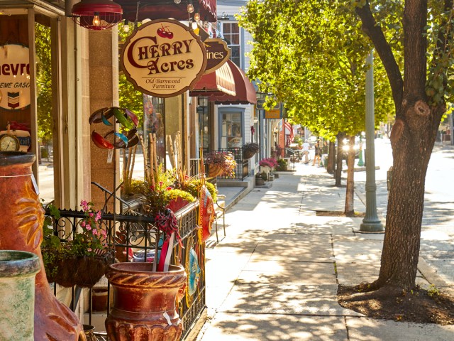Stores in downtown Lititz, Pennsylvania