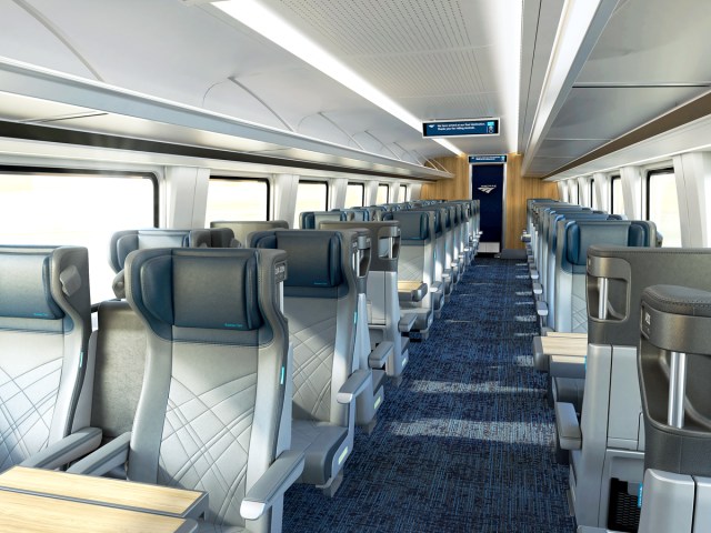 Interior of Amtrak train car