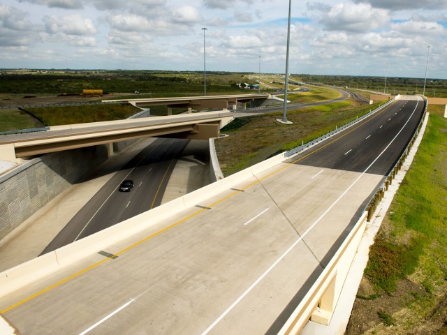 Highway interchange, seen from above