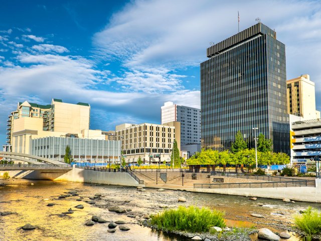 Truckee River and downtown Reno skyline