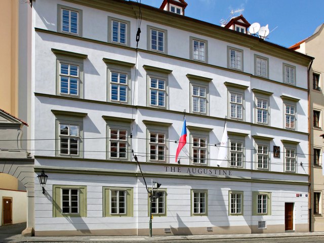 Front facade of the Augustine hotel in Prague