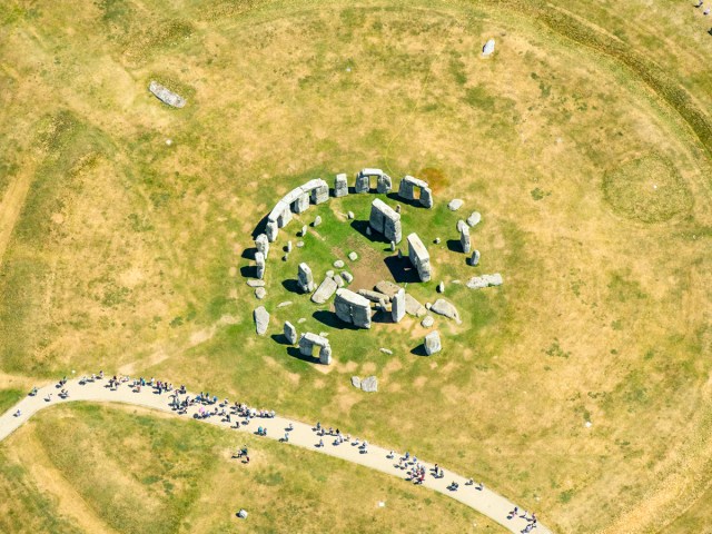 Stonehenge in Wiltshire, England, seen from above