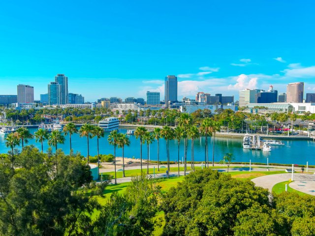 Aerial overview of Long Beach, California
