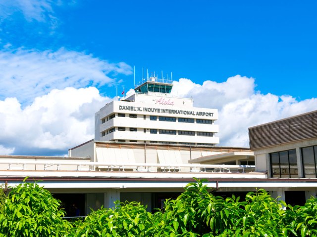 Control tower and terminal building at Honolulu's Daniel K. Inouye International Airport
