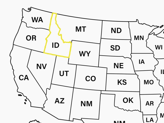 Idaho highlighted on U.S. map