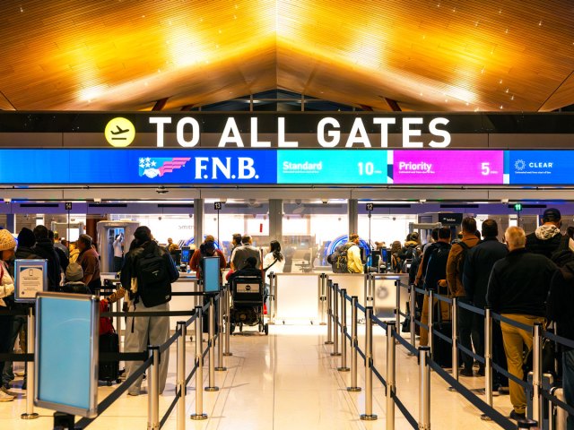 TSA security screening area at new Pittsburgh Airport